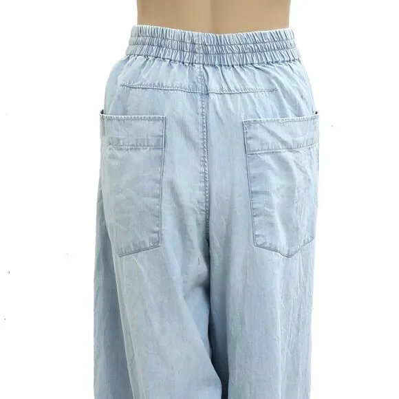 Free People Castaway Slouchy Pull-On Jeans Pants Wide Leg Cotton M/L New 281260 - Picture 8 of 8